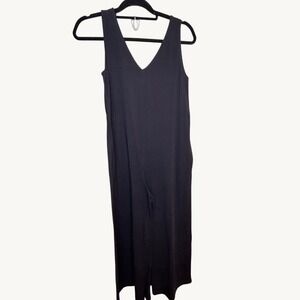 Any Body XXS Black Jumpsuit Cropped Wide Legs Casual Loungewear